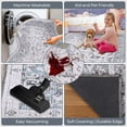 thumbnail image 6 of BNM Floral Scroll Border Washable Indoor Area Rug, 5' x 7' 6", Gray, 6 of 12