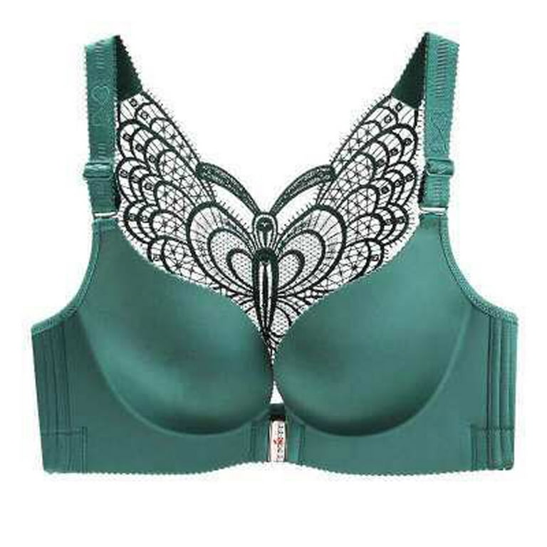 DORKASM Front Closure Bras Breathable Padded Soft Bras for Women Front  Closure Green 52120CDE