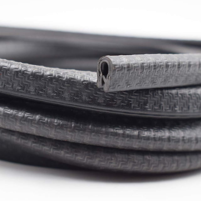 Edge Trim Black Small, 1/8" Fits Edge, PVC Plastic Edge Trim U Shape Black Large Edge Protector (60 Feet)