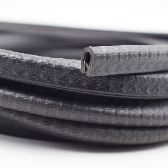 Edge Trim Black Small, 1/8" Fits Edge, PVC Plastic Edge Trim U Shape Black Large Edge Protector (60 Feet)