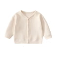 thumbnail image 7 of Children's Jacket Dqueduo Girls' V-Neck Long Sleeve Button Down Knit Cardigan Sweater Jacket Beige 3-4Years, 7 of 7