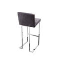 thumbnail image 6 of Home Square 30" Velvet & High Polished Steel Bar Stool in Gray - Set of 3, 6 of 7