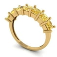 thumbnail image 2 of 2.03 ct Brilliant Princess Cut Simulated Yellow Diamond 14k Yellow Gold Eternity Band SZ 4.25, 2 of 6