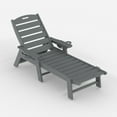 thumbnail image 1 of Chaise Longue d'Extérieur Avec/sans Roues, Grande Chaise Longue d'Extérieur Réglable à 5 Positions avec Porte-Gobelet, Chaise Longue de Patio en Résine HDPE pour Bord de Piscine pour Terrasse, Patio, Cour Arrière, 1 of 7