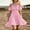 Pink, variant on Dresses for Women Jerdar Women's Off Shoulder Puff Sleeve A Line Dress With Spaghetti Strap Frill Trim Milkmaid Dress L