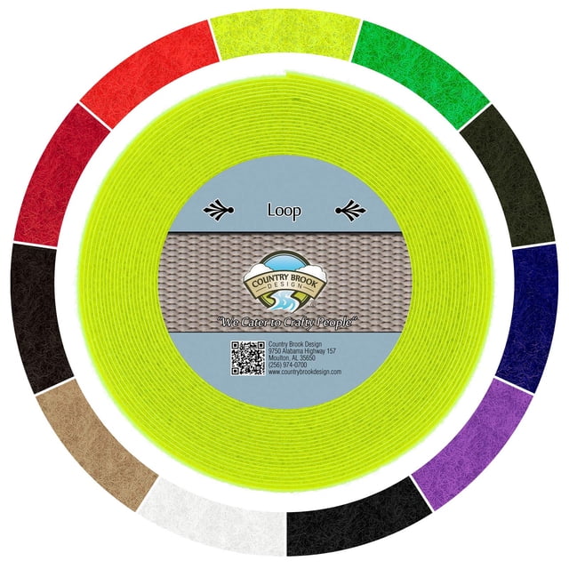 Country Brook Design - Hot Yellow Sew On Loop Only (1 inch, 25 Yards)