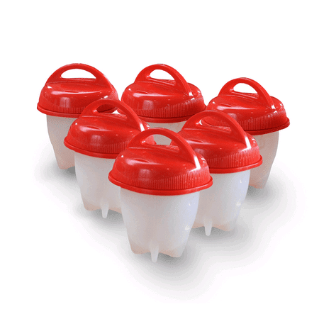 Egglettes egg cooker 6 Pack - AmyHomie Hard Boiled Eggs Without the Shell, AS SEEN ON (Best Way To Store Hard Boiled Eggs)