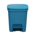 thumbnail image 1 of Cubo de basura Uanit de 10 l con pedal, de plástico, con escalones, para cocina, color negro, 1 of 7