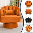 thumbnail image 4 of GARVEE 360° Swivel Barrel Chair,Velvet Accent Armchair  with Cloud-Like Padding & Modern Striped Backrest for Living Room,Bedroom & Office,Orange, 4 of 6