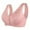 Pink, variant on Women's Front Closure Cotton Bra Button Snap Closure Comfort Wireless Pure Bras Wirefree Push Up Seamless Bralettes