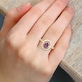 thumbnail image 2 of KIRAN FINE JEWEL Oval Purple Amethyst CZ Diamond Cocktail Band Ring Yellow Gold Plated 925 Silver Gemstone Enamel Statement Jewelry Gift For Her, 2 of 5