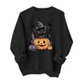 thumbnail image 2 of Trikvn Women's Fall Pullover Sweatshirt Black Cat Witch Hat Pumpkin Graphic Crewneck Long Sleeve Tops Casual Loose Fit Cute Halloween Shirts Apparel Comfortable Wear, 2 of 6