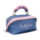 thumbnail image 2 of Bolsa de cosméticos organizador de maquillaje impermeable de gran capacidad | Bolsa de mano portátil de nailon y spandex | Color de colisión de moda | Diseño de bolsillo multifuncional | 26×13×2cm |, 2 of 6