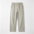 thumbnail image 5 of Men's Fleece Casual Sweatpants Loose Fit American Joggers Solid Color Athletic Lounge Pants with Pockets for Fall Street and Home, 5 of 7
