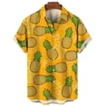 thumbnail image 4 of Camisas hawaianas de verano con estampado de frutas tropicales para hombre, blusas casuales de manga corta de gran tamaño a la moda para playa hawaiana para mujer, 4 of 5