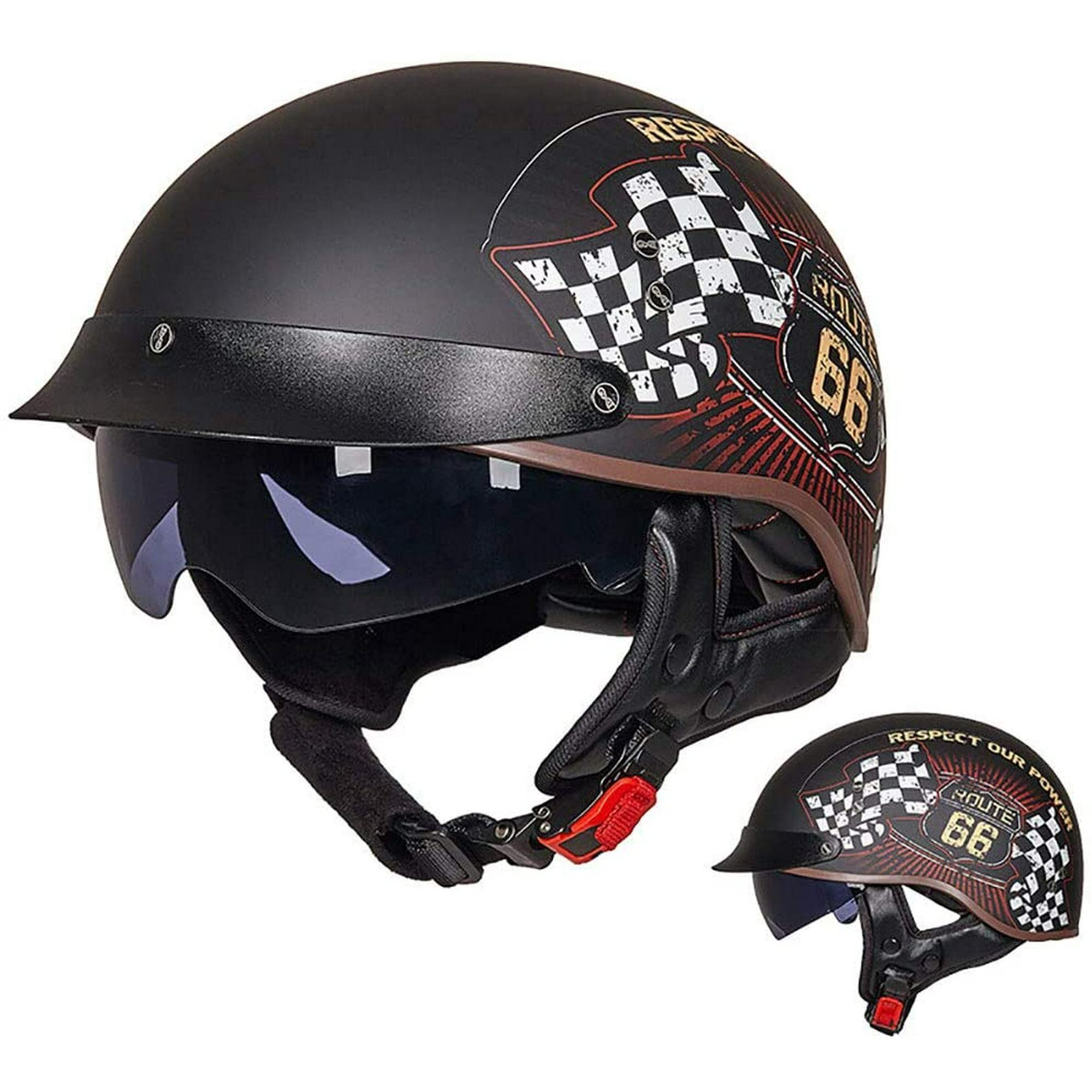 Casque Moto Demi-jet Homme Ece Homologué Casque Semi-ouvert Casque Jet Urbain Casque Moto Et