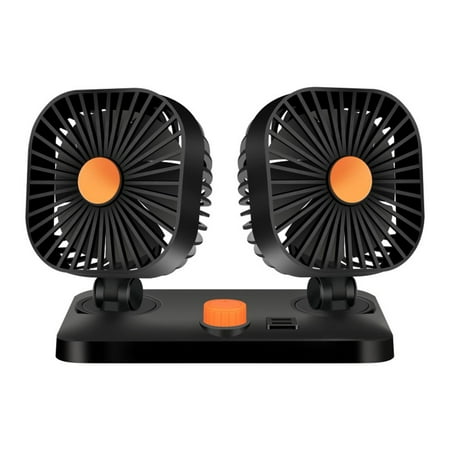 

Car Fan with 6 Fan Blades Electric 2 Speed Cool-ing Air Circulator Multi-Angle Rotation Rotatable Auto Fan for Sedan SUV RV Bo-at Auto Vehicles