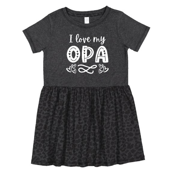 Inktastic I Love My Opa with Hearts Girls Toddler Dress