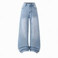 thumbnail image 4 of kpoplk Girls Straight Leg Baggy Jeans Loose Denim Pants with Pockets Classic Casual Style(Light Blue,12-13 Y), 4 of 4