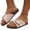 White, variant on Cork Flats Slides Sandals for Women 2025 Summer Beach Fashion Buckle Memory Foam Slip on Slippers