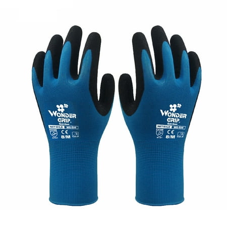 

Htovila 1-Pair Nitrile Impregnated Work Safety Fingerstall for Gardening Maintenance Warehouse for Men and Women (Blue M)