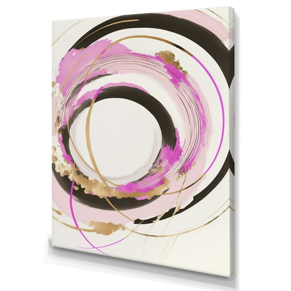 Designart Pink And Gold Minimalist Art II Canvas Wall Art