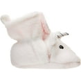 thumbnail image 6 of Hudson Baby Infant and Toddler Girl Cozy Fleece Booties, Silver White Unicorn, 0-6 Months, 6 of 7