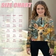 thumbnail image 7 of Xixirimido Butterfly Deer Wild Floral Pattern Half Zip Sweatshirt for Girls Long Sleeve Pullover Crop Tops with Pocket Kids Hoodie Fall Winter Clothes Size 7-8, 7 of 7
