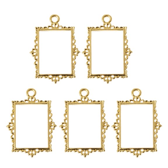 YIEMEEN 5 Pcs/Set for Creative Blank Resin Frame Hollow Album Frame Pendant Open Bezel Setting Jewelry Making DIY Art Craft Neck