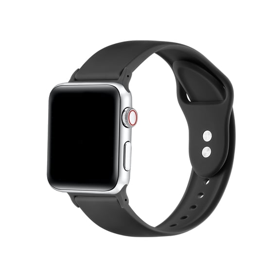 Posh Tech Black Silicone Replacement Apple Watch Band (Fits All Models)