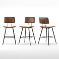 thumbnail image 5 of Dycanpo 24.5" Counter Height Bar Stools Set of 4, Faux Leather Upholstered Barstools, Red Brown, 5 of 9