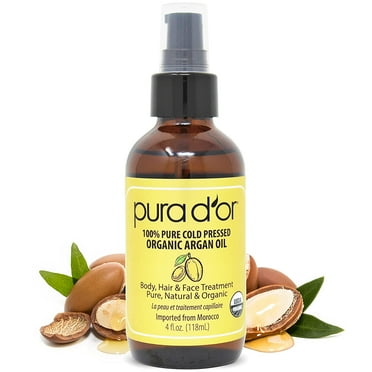 PURA D'OR Organic Moroccan Argan Oil 4 Fl Oz
