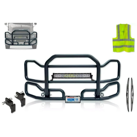 Kozak Front Grille Deer Bumper Guard Large Black Compatible with Mack CX 2004-2017