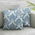 thumbnail image 3 of Nawypu  Block Printed Decorative Square Accent Throw Pillow Cover - Sofa, Chair, Couch, Living Room, Bedroom, Farmhouse Home Decor - Chandni Paiseley-Robins Egg,, 3 of 5