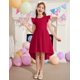 thumbnail image 4 of Vestido Arshiner Spring para niñas de 9 a 10 años, color rojo, 4 of 7
