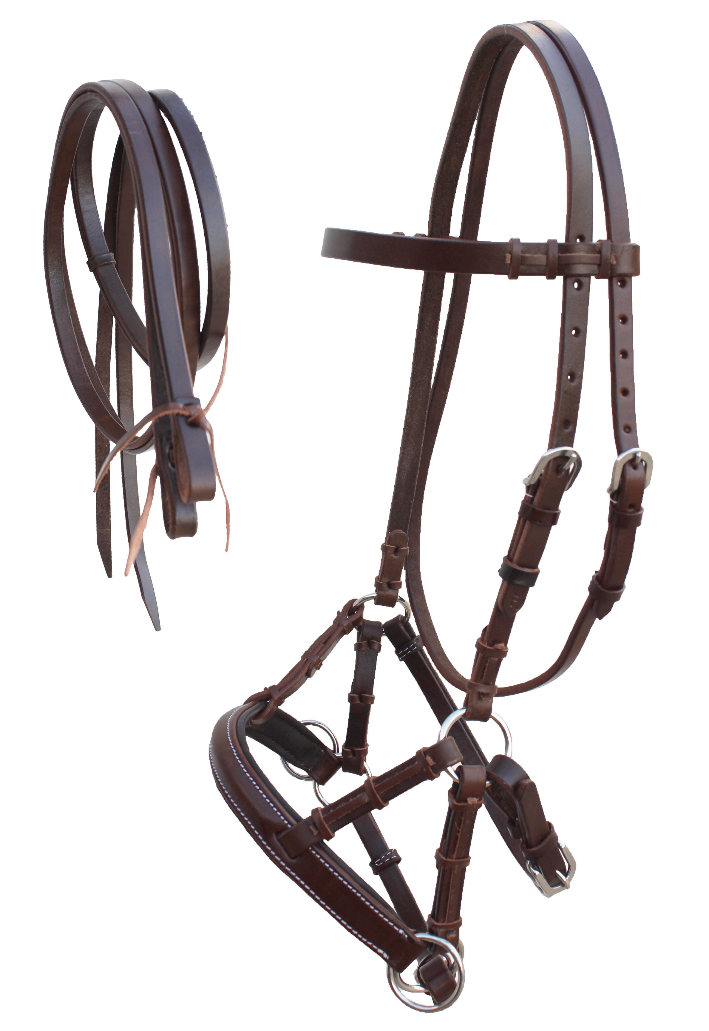 Free P & P Star Black Leather Comfort Bridle including web reins 