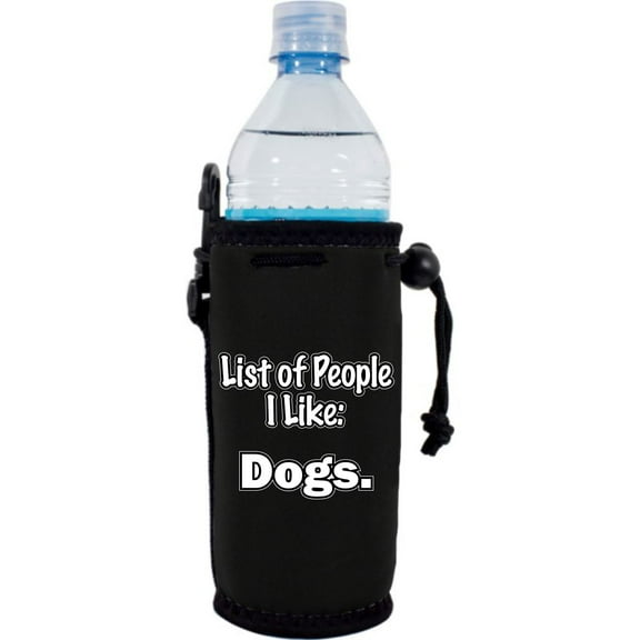 List of People I Like...Dogs Water Bottle Coolie (Black)