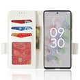 thumbnail image 2 of Wallet Case for Google Pixel 6A, Soft Silicone Lychee Pattern PU Leather Shockproof Flip Cover with Card Slots Holder Magnetic Clasp Lock Drop Resistant Kickstand Phone Case,White, 2 of 5