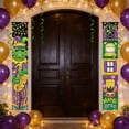 thumbnail image 5 of 2pcs Mardi Gras Carnival Hanging Flags & Banners - Fade-Resistant Vibrant Festive Party Atmosphere Couplets, Durable Holiday Decor, Perfect Mardi Gras & Celebration Essential, 11.8*70.8in, B, 5 of 6