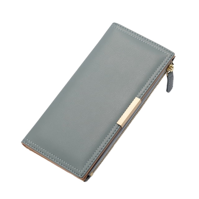 Cartera larga Laklulu con múltiples ranuras para tarjetas, cartera con cremallera