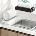 thumbnail image 3 of Dish Dryer Dish Tray Drying Rack Dish Dry Rack Sink Dish Drainer Drying Rack Compact Dish Drainer Space Saving Dish Drying Rack, 15.2x6.1 in, 3 of 5