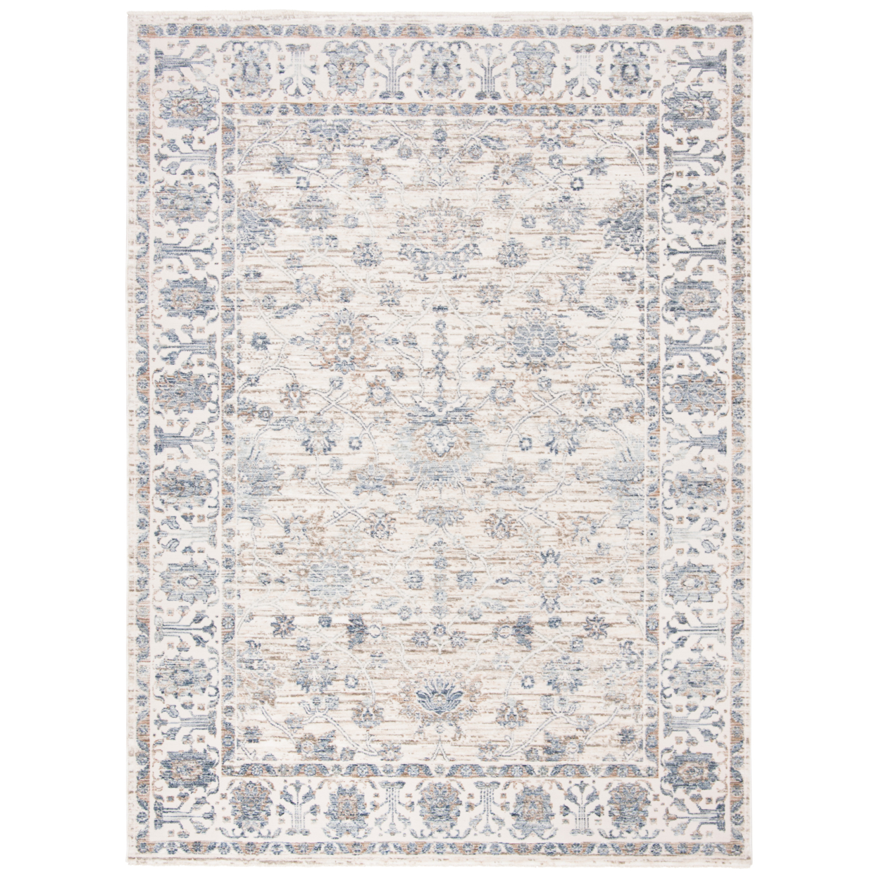 SAFAVIEH Micro-Loop Charlotte Geometric Solid Wool Area Rug, Light Grey/Ivory, 4' x 6'