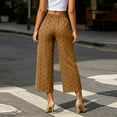 thumbnail image 3 of Vrorvz Polka Dot Capri for Womens Drawstring Elastic Waisted Capris Wide Leg Summer Casual Trouser with Pockets, 3 of 5