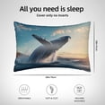 thumbnail image 4 of Bingfone Dancing Whale Satin Pillowcase for Hair - Standard Size with Zipper Silky & Soft Pillow Covers,20x30 Inches, 4 of 6