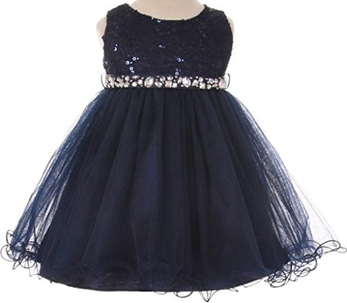 navy baby flower girl dress