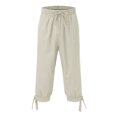 thumbnail image 1 of Mens Leisure Solid Color And Five Point Pocket Button Zipper Lace Up Shorts Pants, 1 of 2