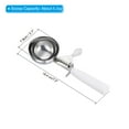 thumbnail image 2 of Uxcell 5.3 Ounce Ice Cream Scoop with Trigger, Stainless Steel Portion Cookie Scoop with Thumb Trigger, White, 2 of 6