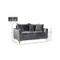 thumbnail image 3 of Meridian Furniture Naomi Contemporary Velvet Loveseat in Gray, 3 of 7