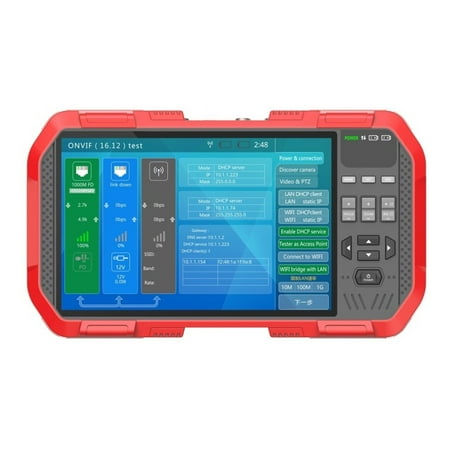 Network HD Combine Tester DT-A82 7 Inch H.265 4K IP TVI CVI AHD CVBS Camera Tester Monitor With POE TDR Cable
