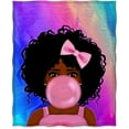 thumbnail image 2 of Black Girl Blanket Pink Balloon African American Girl Print Gifts for Women Kids Home Bedroom Living Room Decor Soft Cozy Lightweight Plush Throw Blankets Pink Rainbow 60"x80", 2 of 6